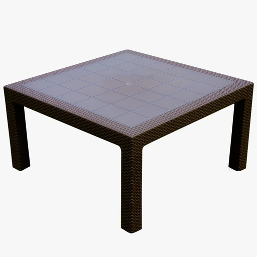 Mesa Baru simil Ratan 90 X 90 patas cortas - varios colores