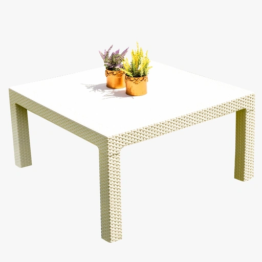 Mesa Baru simil Ratan 90 X 90 patas cortas - varios colores