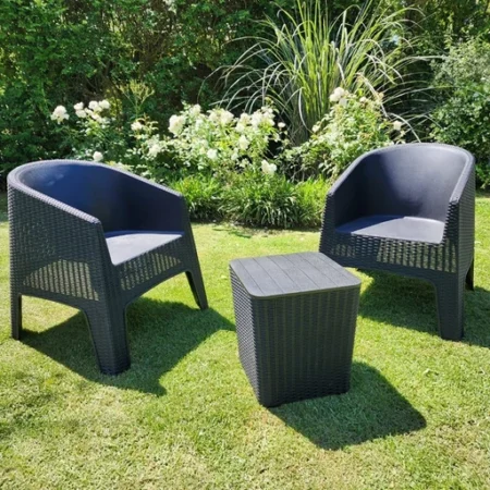 2 sillones Garden Life Rattan Ibiza y mesa auxiliar Garden Life Rattan Capri