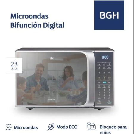 Microondas Bgh 20 Lts Digital Gris 700 W