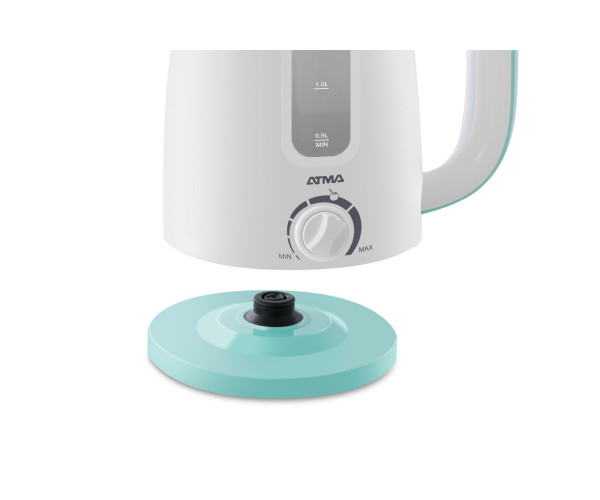 Jarra eléctrica Atma con corte automático, color blanca.