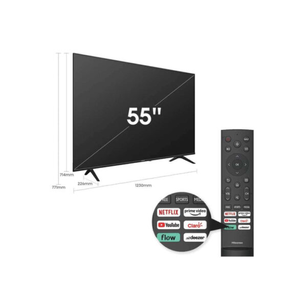 TV 55" Hisense Smart Vidaa 4K
