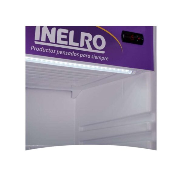 Exhibidora vertical Inelro 390 L — sin cenefa, puerta de doble vidrio