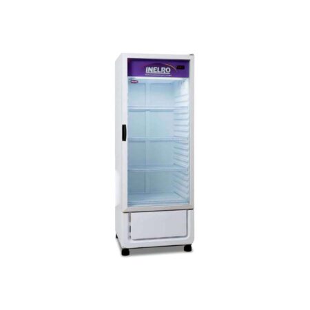 Exhibidora vertical Inelro 390 L — sin cenefa, puerta de doble vidrio