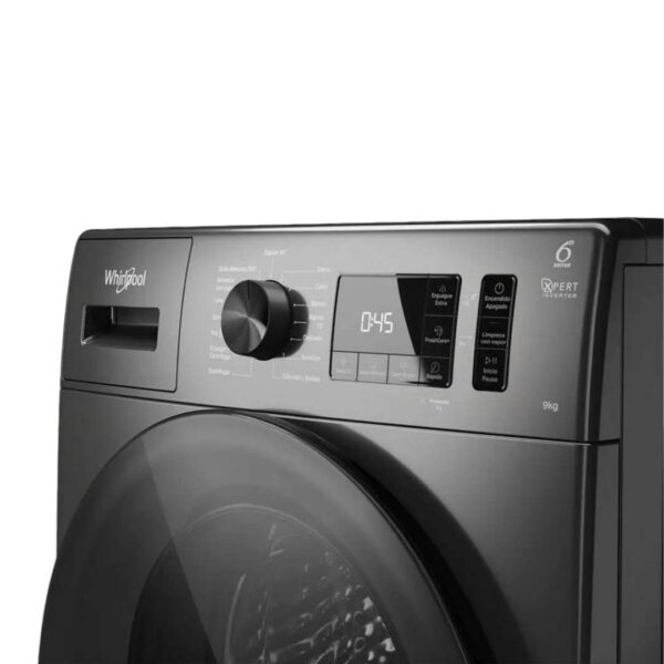 Lavarropas Whirlpool 9 kg 1400 RPM Titanio Inverter