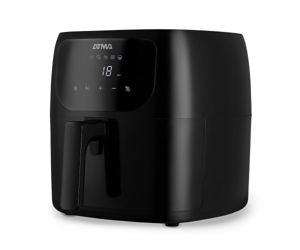 Freidora de aire Atma 6,5 litros, color negra.