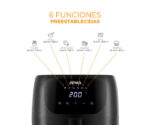 Freidora de aire Atma 6,5 litros, color negra.