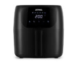 Freidora de aire Atma 6,5 litros, color negra.