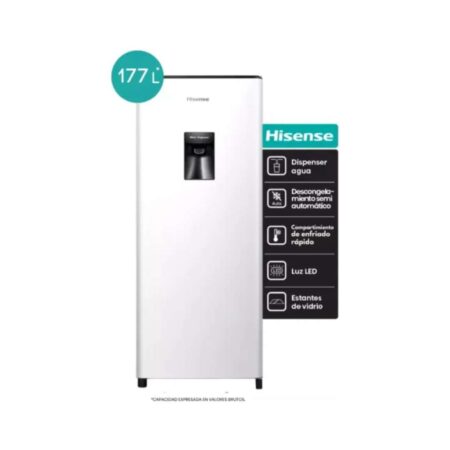 Heladera Hisense Bca 177 Lts c/ Dispenser 1Pta