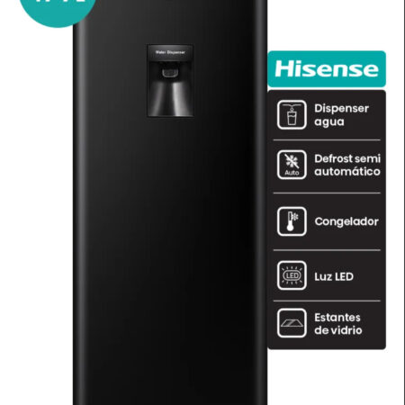 Heladera Hisense Negra 177 Lts c/ Dispenser 1Pta
