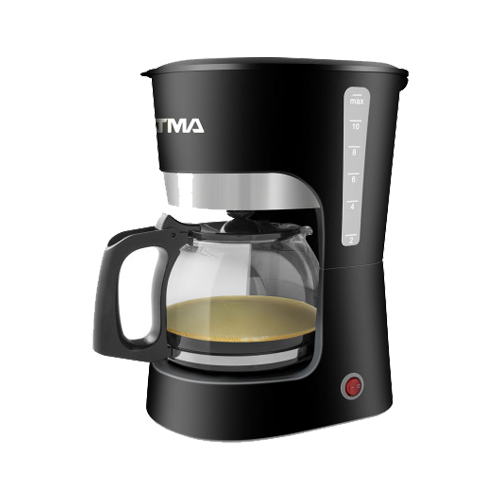 Cafetera Atma de filtro, 1,25 litros, color negra.