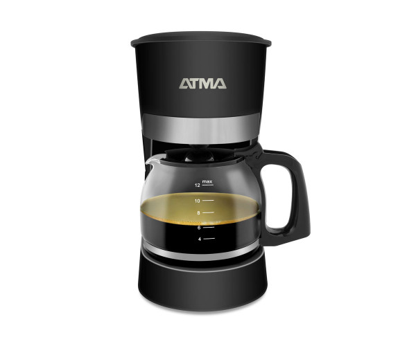Cafetera Atma de filtro, 1,25 litros, color negra.