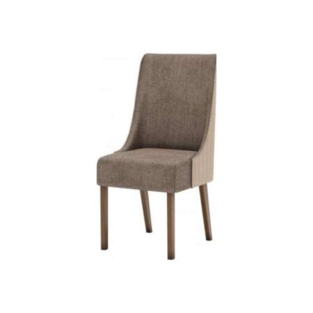 Silla Henn modelo Ivy, color Nature con tapizado Corano Beige/Cacao.
