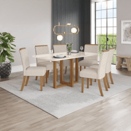 Mesa Henn Natali 1,60 x 0,90 mts con vidrio