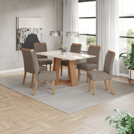 Mesa Henn Natali 1,20 x 0,90 mts con vidrio