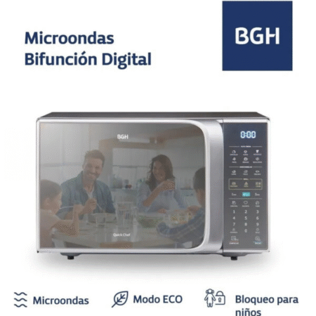 Microondas Bgh 20 Lts Digital Gris 700 W