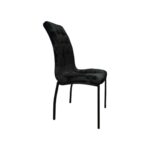 Silla negra tapizada con patas metálicas (venta por 6 unidades)