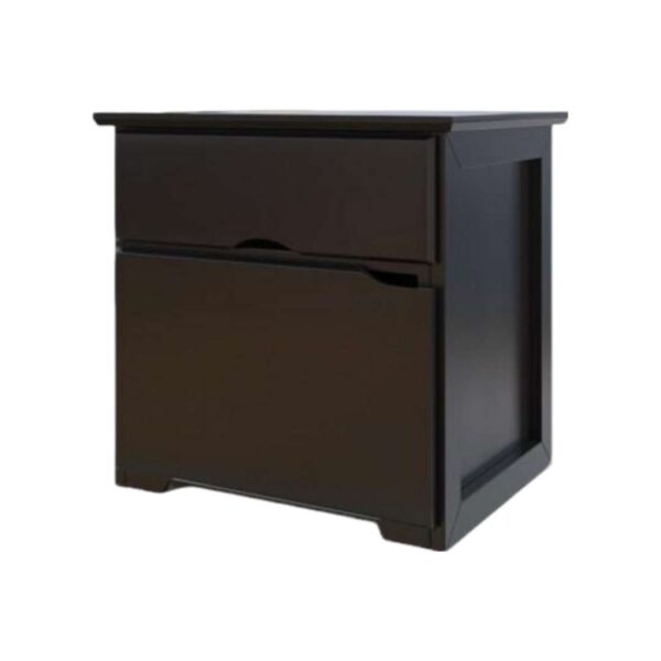 Mesa de luz wengue con cajón y puerta