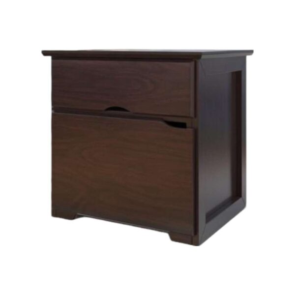 Mesa de luz caoba con cajón y puerta