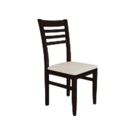 Silla de madera color wengue con respaldo horizontal
