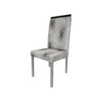 Silla tapizada en pana gris