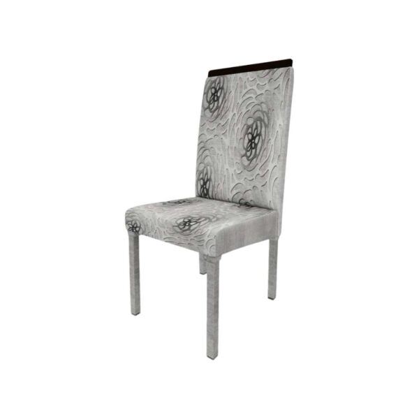Silla tapizada en pana gris