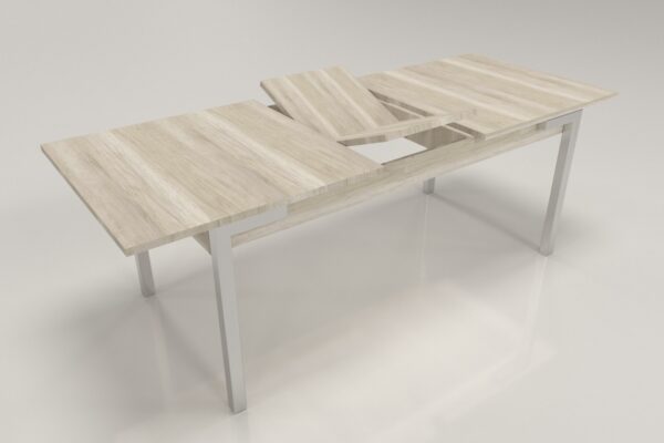 Mesa extensible rectangular con patas cromadas – 1,80 x 0,90