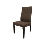 Silla de lino color chocolate con patas enfundadas