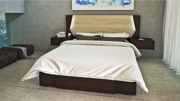 Mesa de luz flotante wengue