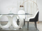 Mesa rectangular con tapa de vidrio – 2,00 m