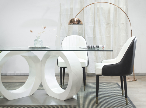 Mesa rectangular con tapa de vidrio – 2,00 m