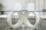 Mesa rectangular con tapa de vidrio – 2,00 m
