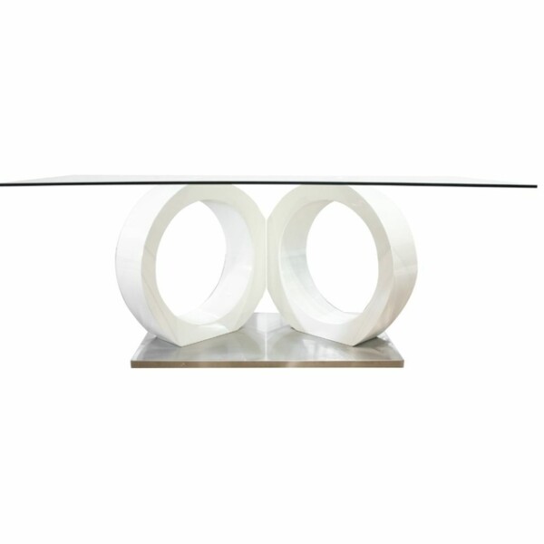 Mesa rectangular con tapa de vidrio – 2,00 m