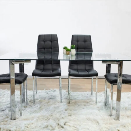 Silla tapizada gris velvet con patas metálicas (venta por 6 unidades)