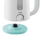 Jarra eléctrica Atma con corte automático, color blanca.