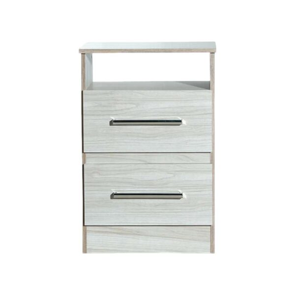 Mesa de luz, 2 cajones, marfil
