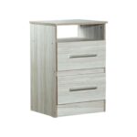 Mesa de luz, 2 cajones, marfil