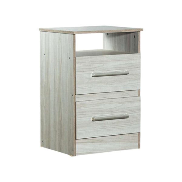 Mesa de luz, 2 cajones, marfil