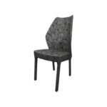 Silla con tapizado de hojas color gris