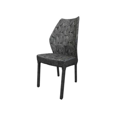 Silla con tapizado de hojas color gris