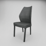 Silla tapizada color plomo