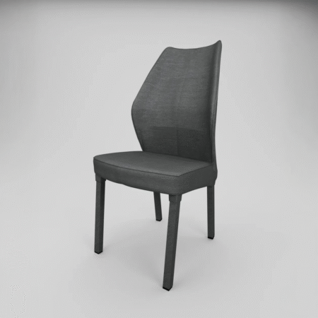 Silla tapizada color plomo