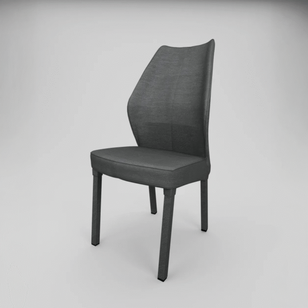 Silla tapizada color plomo