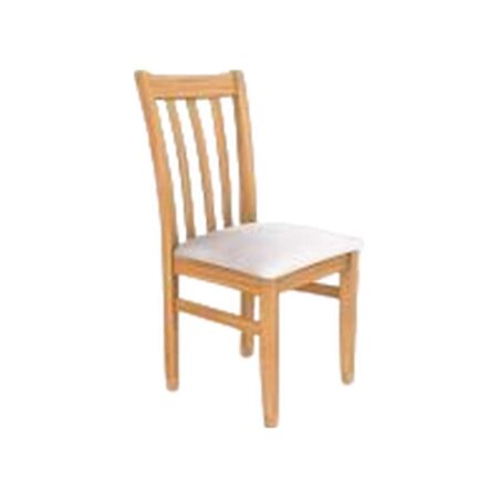 Silla de madera color miel con respaldo horizontal