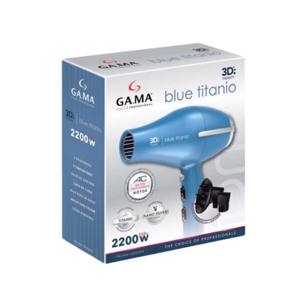 Secador de Cabello GAMA Tempo Compact 3D Blue Titanium