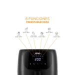 Freidora de aire Atma 6,5 litros, color negra.