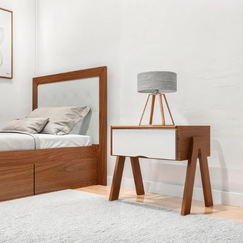 Mesa de luz infantil mediterráneo castaño