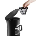 Cafetera Atma de filtro, 1,25 litros, color negra.