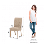 Silla de madera color nature con tapizado crema