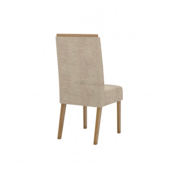Silla de madera color nature con tapizado crema